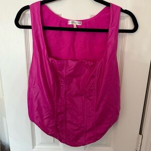 Pink faux leather top